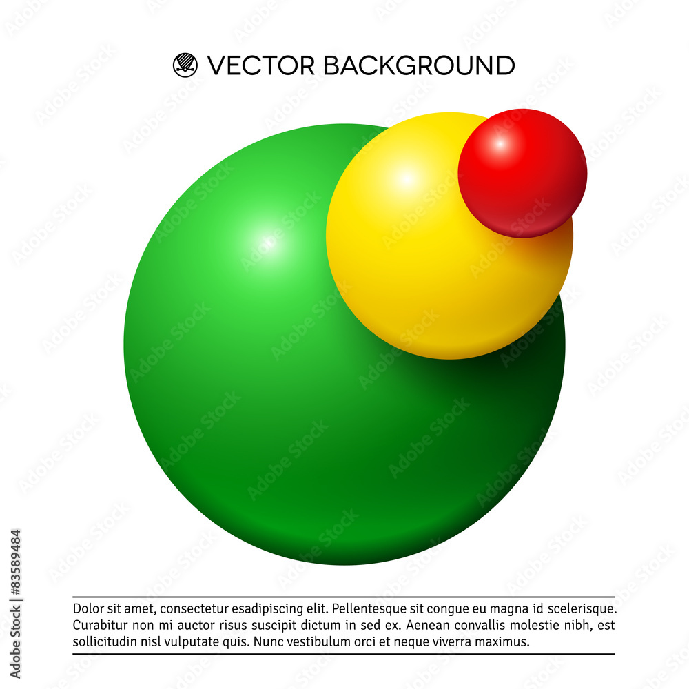 Poster Abstract minimal frame with colorful balls