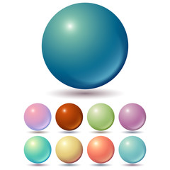 Set of muted color balls