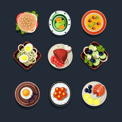 Set of Traditional Food Icons