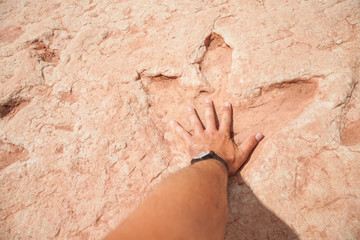 Fußabdruck Dinosaurier Utah USA