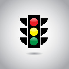 Traffic light signal vector icon.