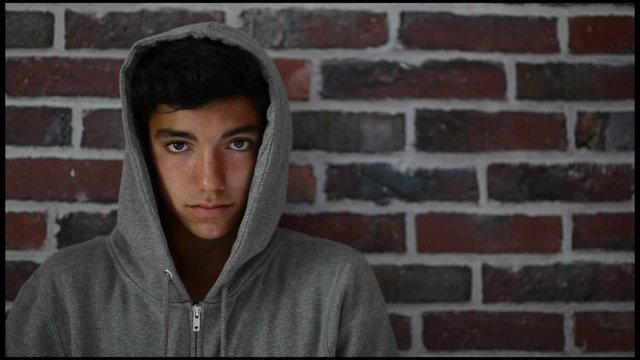 Teennager Boy in hooded top