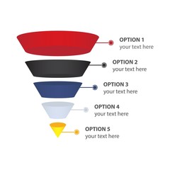 Sales or Conversion Funnel, isolated on white