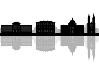 Obraz premium Zagreb skyline silhouette. Vector illustration.