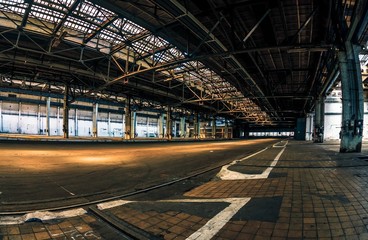 Dark industrial interior