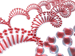 DNA image in red colour