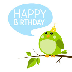 Cute bird with Birthday message