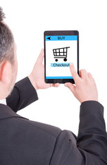 Business man buy online concept