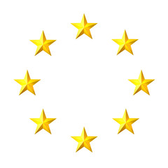 Obraz premium The circle of gold stars on a white background. Element for your