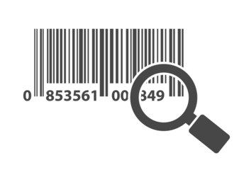 barcode with magnifying glass icon
