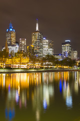 Fototapeta na wymiar Melbourne cityscape at night