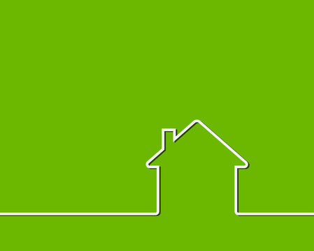 House Outline Green Green Background