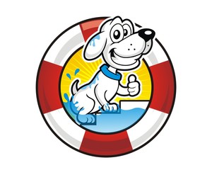 puppy in water logo image vector