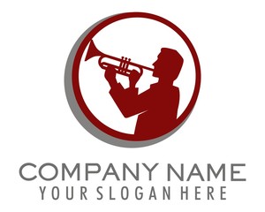 silhouette player Trumpets logo image vector