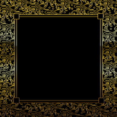 Fancy Decorative square Background - Black/Gold with Insert