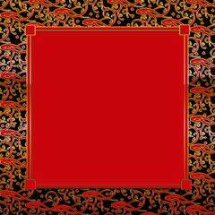 Fancy Decorative square Background - Red/Black/Gold, Red Insert