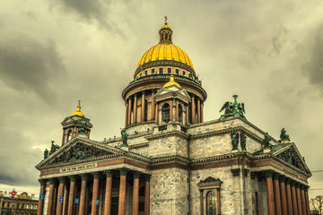 Retro style image of Saint Isaac's Cathedral in Saint Petersburg