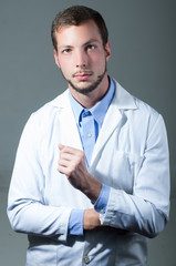 Closeup portrait of handsome young doctor