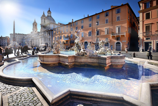 Fontana del Nettuno, Piazza Navona, Roma