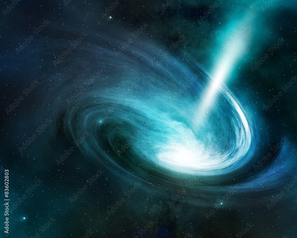 Wall mural spiral nebula and light ray in deep space