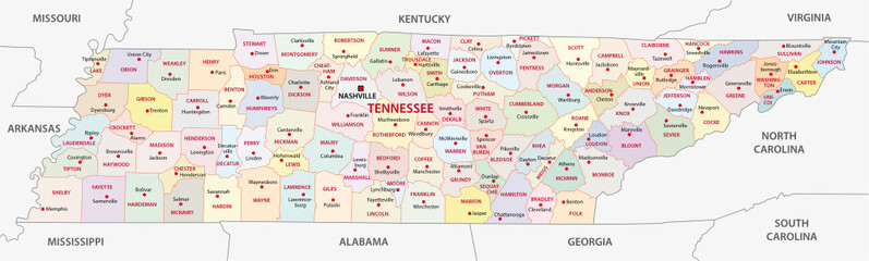 tennessee administrative map