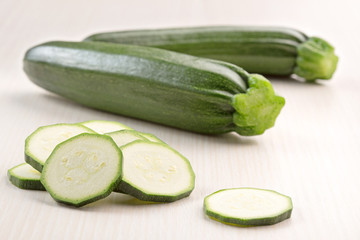 slices of green zucchini