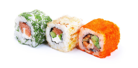 Three sushi rolls