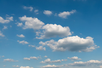 White clouds in blue sky