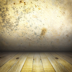 Old empty room with concrete wall