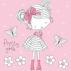 pretty girl vector illustration - 83604076