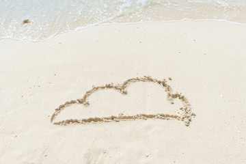weather icons cloud written in sand