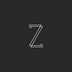 Letter Z elegant monogram mockup logo, design business card
