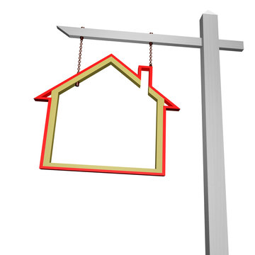 Advertising sign with house