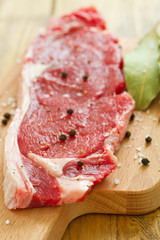raw meat with pepper