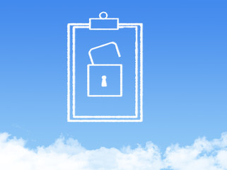 Notepad paper document cloud shape