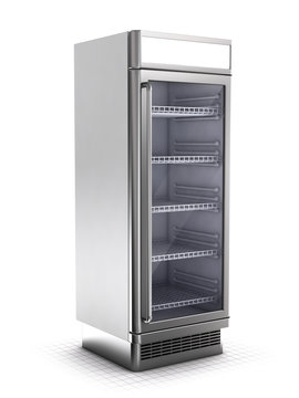 Market refrigerator Isolated on White - 3d illustration