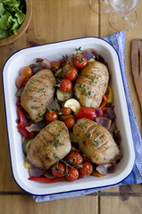 Duck breast with roasted vegetables