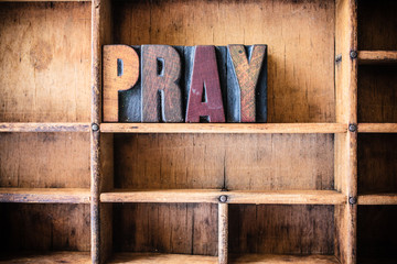Pray Concept Wooden Letterpress Theme
