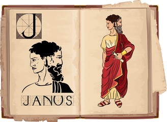 
letter J with Janus