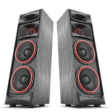 Two power speakers boxes