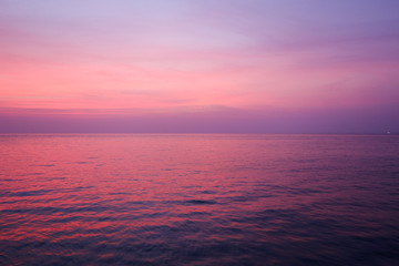 Pink sunset on ocean