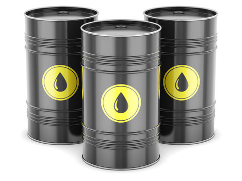 Oil barrels isolated