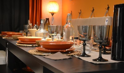 table with dishes