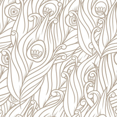 Peacock feathers vector pattern - 83612209