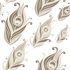 Peacock feathers vector pattern - 83612217