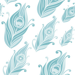 Peacock feathers vector pattern - 83612221