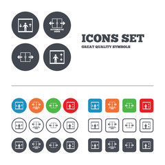 Automatic door icons. Elevator symbols.