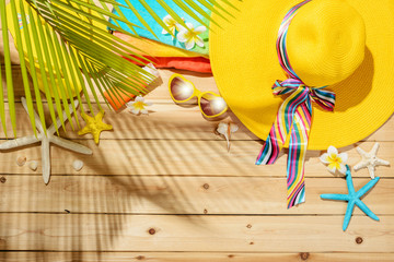 beach hat and sunglasses