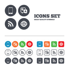 Question answer icon. Smartphone and chat bubble