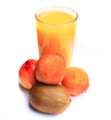 A delicious juice from fresh nectarines, made of summer treats,